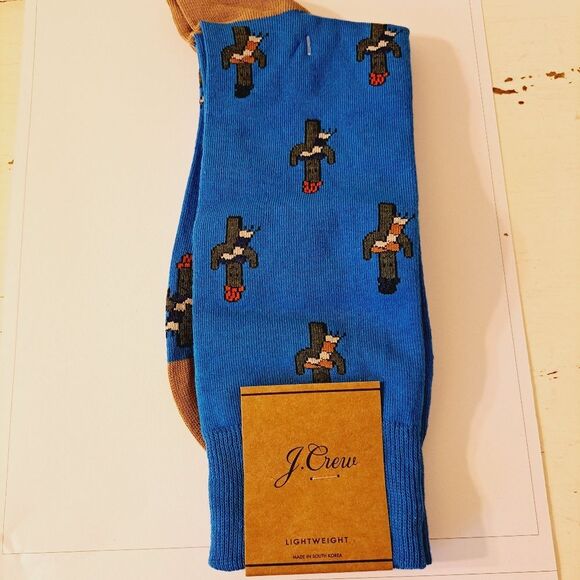 J.Crew Whimsy Graphic Design Wester Cactus Floral Socks NWT - Picture 2 of 9